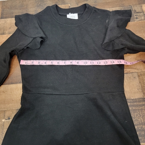 Large JOA Black Ruffle Dress Wool Blend - Picture 4 of 8